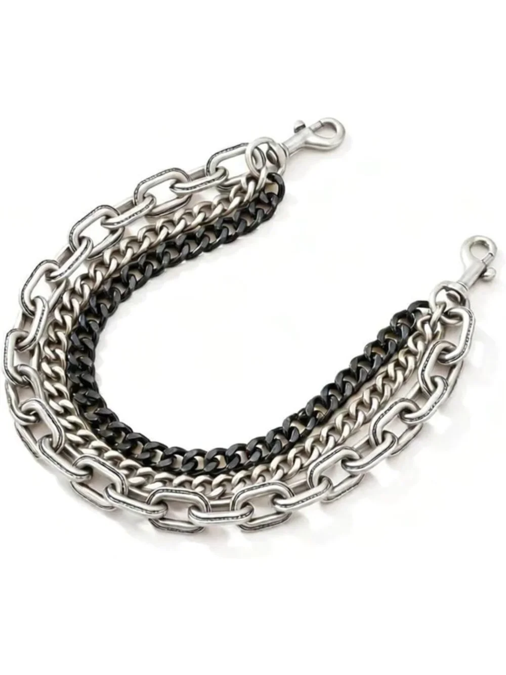 Trendy Two-Tone Gold Bag Charm Chain & Key Pendant - Vintage Jewelry Gift for